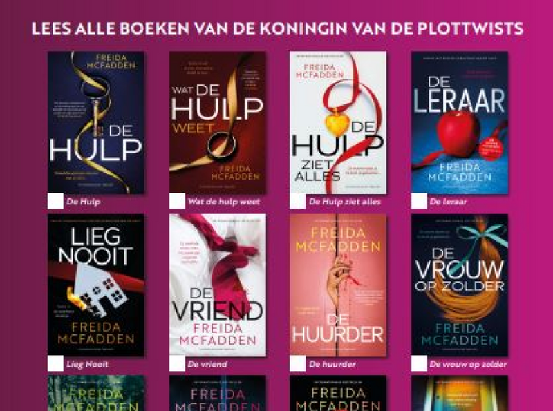 Alle boeken van Freida McFadden: leesvolgorde