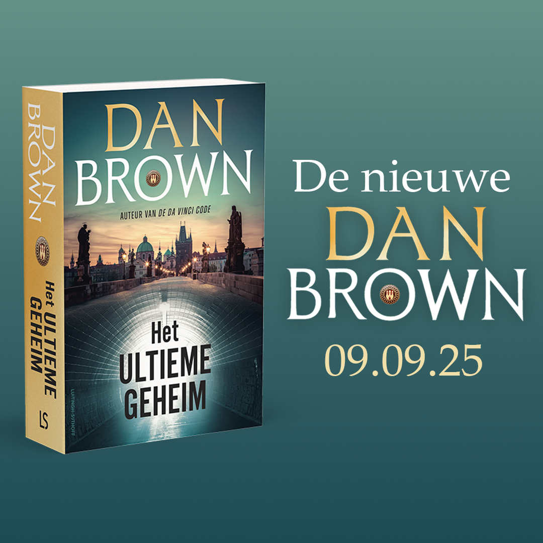 letter en tekst over de nieuwe verschijningsdatum van Dan Brown en de boekcover met het omsla