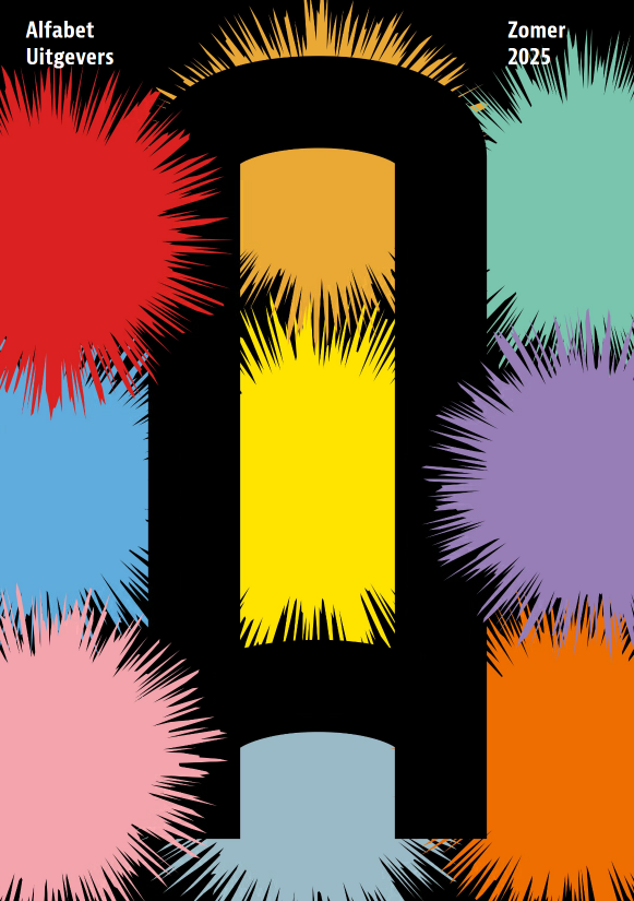 Brochure met alle nieuwe titels die uitkomen in de zomer 2025 voor uitgeverij Alfabet