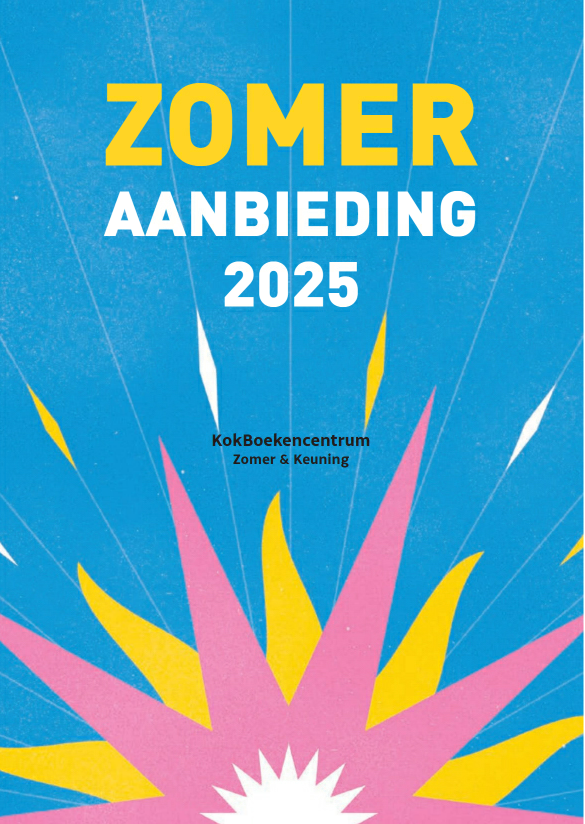 Brochure met alle nieuwe titels die uitkomen in de zomer 2025 voor uitgeverij Kokboekencentrum
